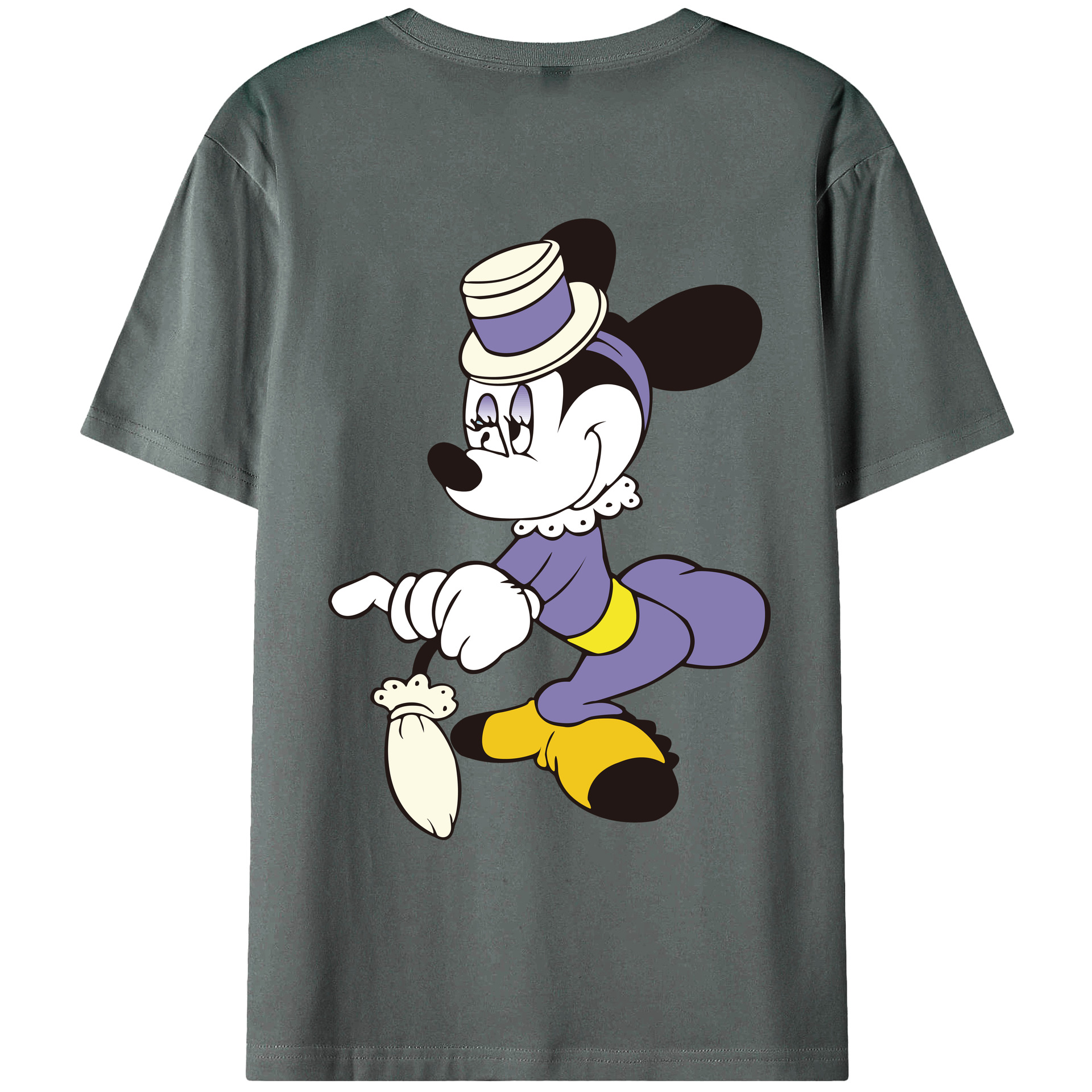 ミッキーマウス Mickey Mouse 綿100％ メンズ半袖Tシャツ（バックプリント） 通気性